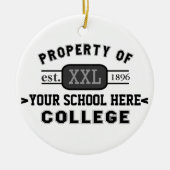 Eigendom van uw school of college op persoonlijke  keramisch ornament (Voorkant)