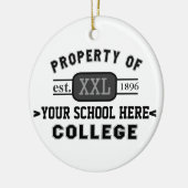 Eigendom van uw school of college op persoonlijke keramisch ornament (Links)