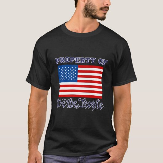 Eigendom van We the People met een Amerikaanse vla T-shirt (Voorkant)
