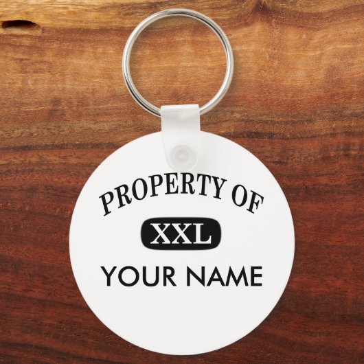 Eigendom van XXL Uw naam Sleutelhanger (Voorkant)