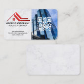 Eigendomlogo | QR-code | Wolkenkrabbergebouwen Visitekaartje (Voorkant / Achterkant)