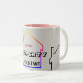 "Eigendomsaccountant" Tweekleurige Koffiemok (Voorkant rechts)