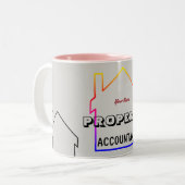 "Eigendomsaccountant" Tweekleurige Koffiemok (Voorkant links)