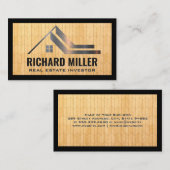 Eigendomsdak | Houten Paneel Achtergrond Visitekaartje (Voorkant / Achterkant)