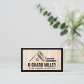 Eigendomsdak | Onroerend goed | Houten planken Visitekaartje (Staand voorkant)