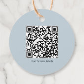 Eigendomsjubileum QR-code Retro Blauw Bedankjes Labels (Achterkant)