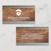 EigendomsLogo | Houtkorrels | Metaal Visitekaartje (Voorkant / Achterkant)