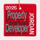 Eigendomsontwikkelaar Extraordinaire CUSTOM Keramisch Ornament (Voorkant)