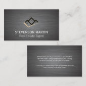 Eigendomspictogram | Metaalgeborsteld textiel Visitekaartje (Voorkant / Achterkant)