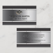 Eigendomspictogram | Metalen achtergrondmetaalvlek Visitekaartje (Voorkant / Achterkant)