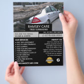 Eigendomsschade - boomchirurg - boomkweker flyer (Hand)