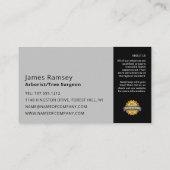 Eigendomsschade - boomchirurg - boomkweker visitekaartje (Achterkant)