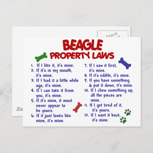 Eigendomswetten BEAGLE 2 Briefkaart (Voorkant / Achterkant)