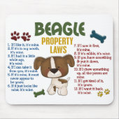 Eigendomswetten beagle 4 muismat (Voorkant)