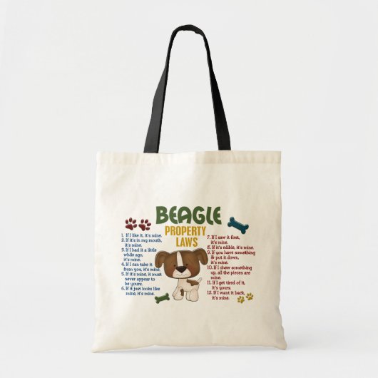 Eigendomswetten beagle 4 tote bag (Voorkant)