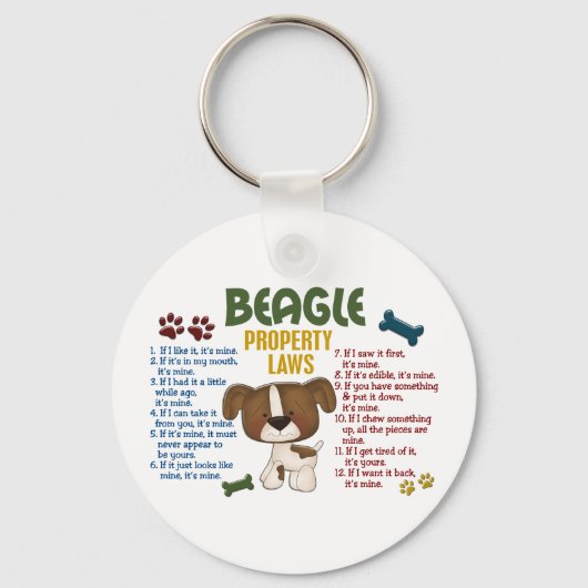 Eigendomswetten voor beagle 4 sleutelhanger (Voorkant)
