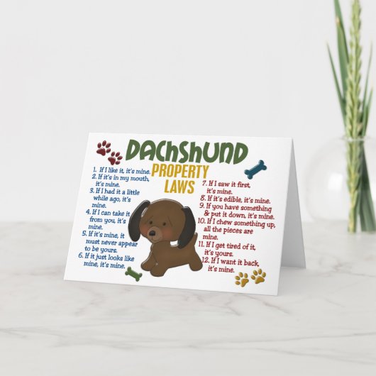 Eigendomwetten Dachshund 4 Kaart (Voorkant)