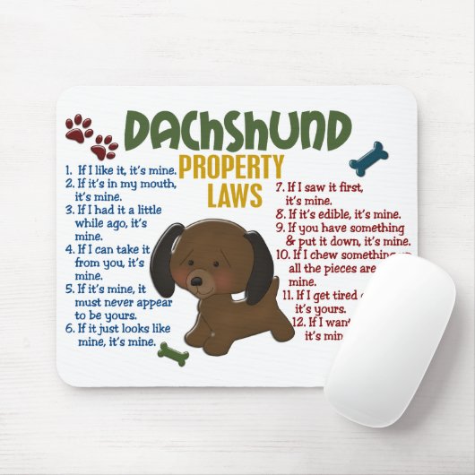 Eigendomwetten Dachshund 4 Muismat (Met muis)