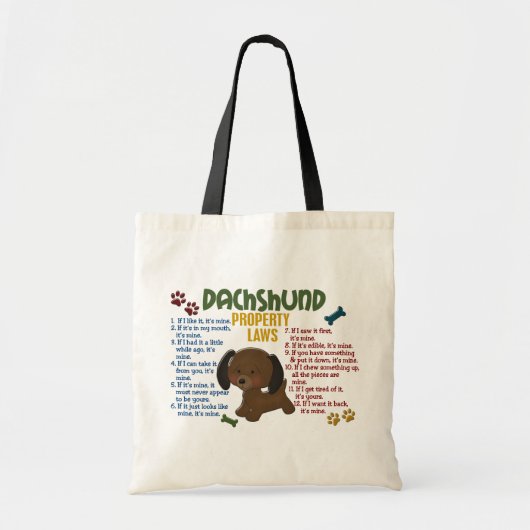 Eigendomwetten Dachshund 4 Tote Bag (Voorkant)