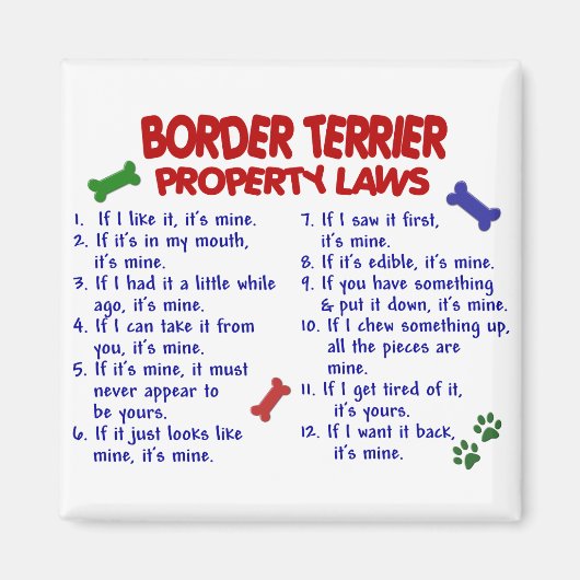 Eigendomwetten voor GRENSTERRIER 2 Magneet (Voorkant)