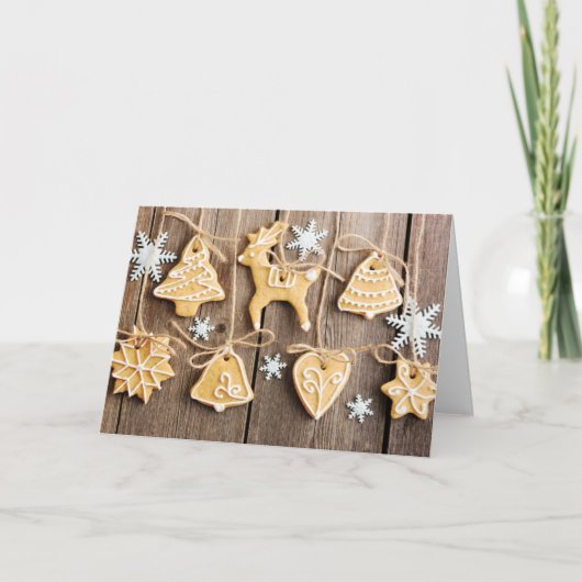 Eigengemaakte de peperkoekkoekjes van Kerstmis Feestdagen Kaart (Voorkant)