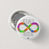 'Eigenlijk autistisch' Neurodiversity Rainbow/ Aut Ronde Button 3,2 Cm (Voorkant /achterkant)