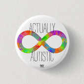 'Eigenlijk autistisch' Neurodiversity Rainbow/ Aut Ronde Button 3,2 Cm (Voorkant)