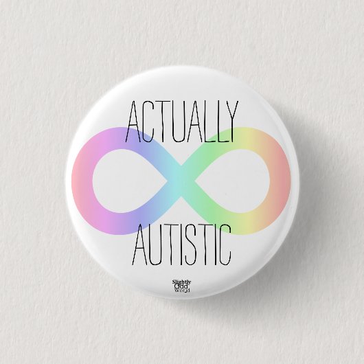 'Eigenlijk autistisch' Neurodiversity Rainbow/ Aut Ronde Button 3,2 Cm (Voorkant)