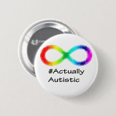 Eigenlijk Autistisch, wit Ronde Button 5,7 Cm (Voorkant /achterkant)