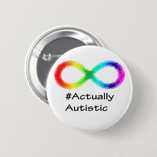Eigenlijk Autistisch, wit Ronde Button 5,7 Cm (Voorkant /achterkant)