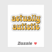eigenlijk autistische Gele Typografie Sticker (Vel)