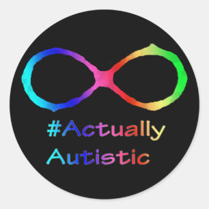 Eigenlijk Autistische sticker, zwart Ronde Sticker