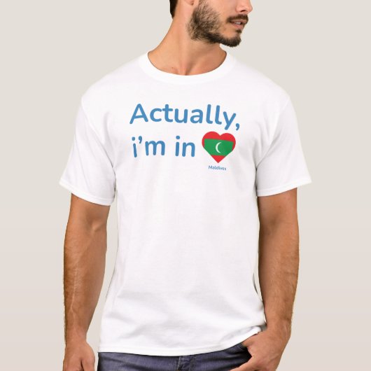 Eigenlijk ben ik op de Malediven T-shirt (Voorkant)