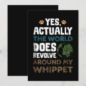 Eigenlijk draait de wereld om mijn Whippet Feestdagenkaart (Voorkant / Achterkant)
