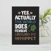 Eigenlijk draait de wereld om mijn Whippet Feestdagenkaart (Staand voorkant)