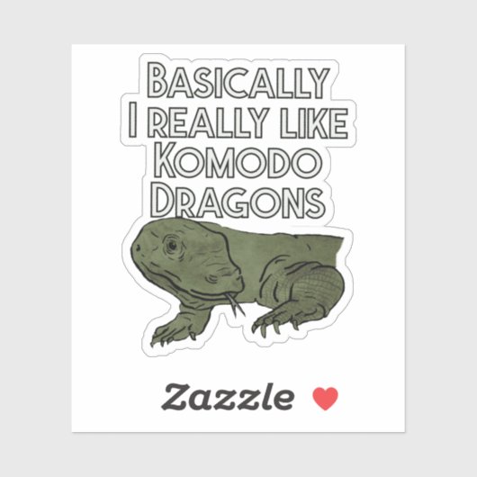 Eigenlijk hou ik echt van Komodo Dragons Sticker (Vel)