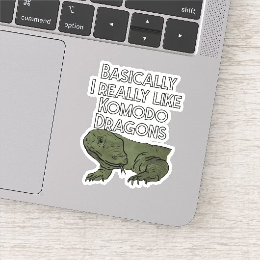 Eigenlijk hou ik echt van Komodo Dragons Sticker (Detail)