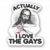 Eigenlijk hou ik van de homo's sticker (Voorkant)
