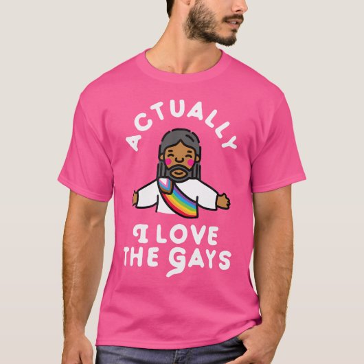 Eigenlijk hou ik van de homo's t-shirt (Voorkant)