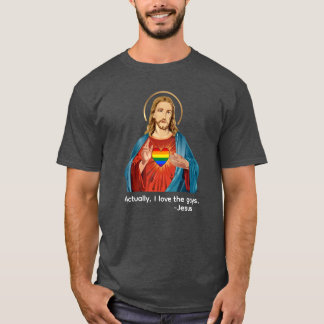 Eigenlijk hou ik van homo's. Jezus houdt van LGBTQ T-shirt
