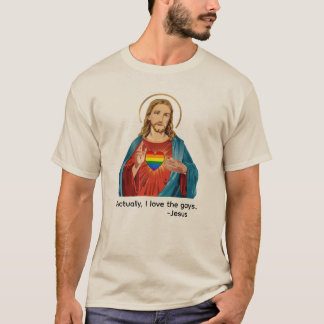 Eigenlijk hou ik van homo's. Jezus houdt van LGBTQ T-shirt