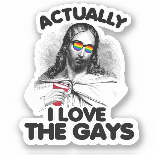 Eigenlijk hou ik van homo's sticker (Voorkant)