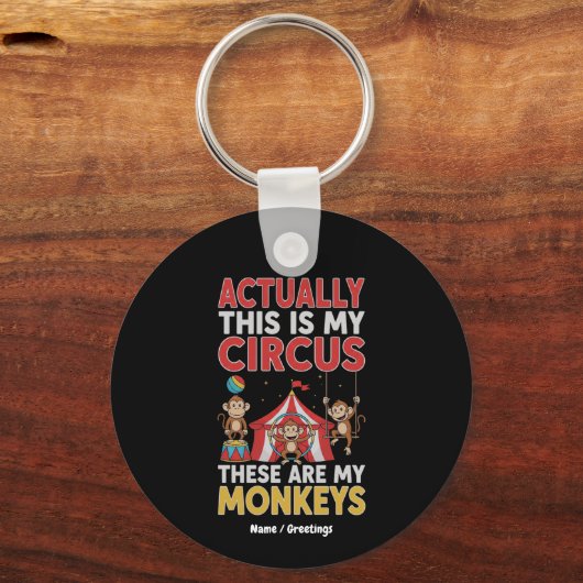 Eigenlijk is dit mijn circus Grappige moeder citaa Sleutelhanger (Voorkant)