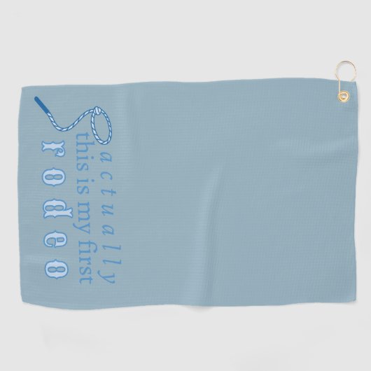 Eigenlijk is dit mijn eerste rodeo grappige vrouw golfhanddoek (Horizontaal)