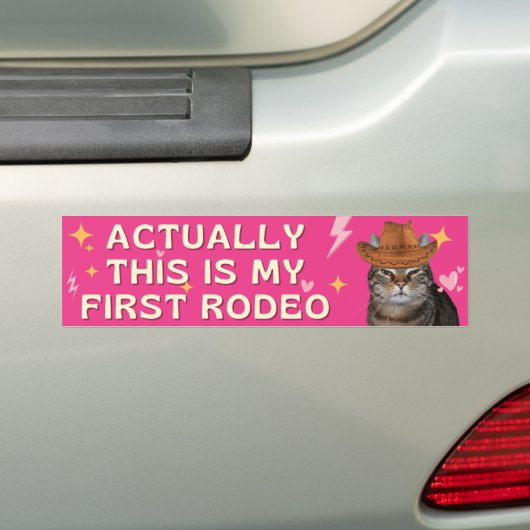 Eigenlijk is dit mijn eerste rodeo kat grappig bumpersticker (Op auto)