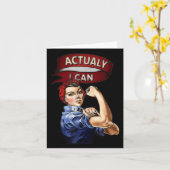 Eigenlijk kan ik Rosie de Riveter Feminist Rosey R Kaart (Gele Bloem)