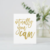 Eigenlijk kun je Motivatie citaat wit / goud Briefkaart (Staand voorkant)