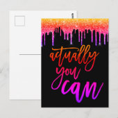 Eigenlijk kun je Motivatie Gezegde Glitter Drip Briefkaart (Voorkant / Achterkant)
