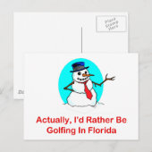 Eigenlijk zou ik eerder Golfing zijn in Florida Briefkaart (Voorkant / Achterkant)