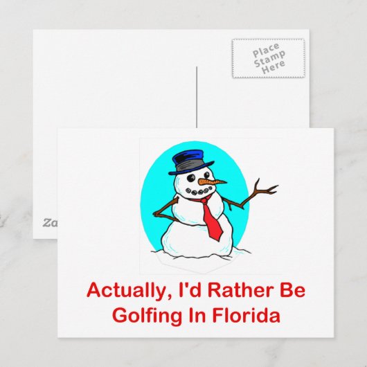 Eigenlijk zou ik eerder Golfing zijn in Florida Briefkaart (Voorkant / Achterkant)